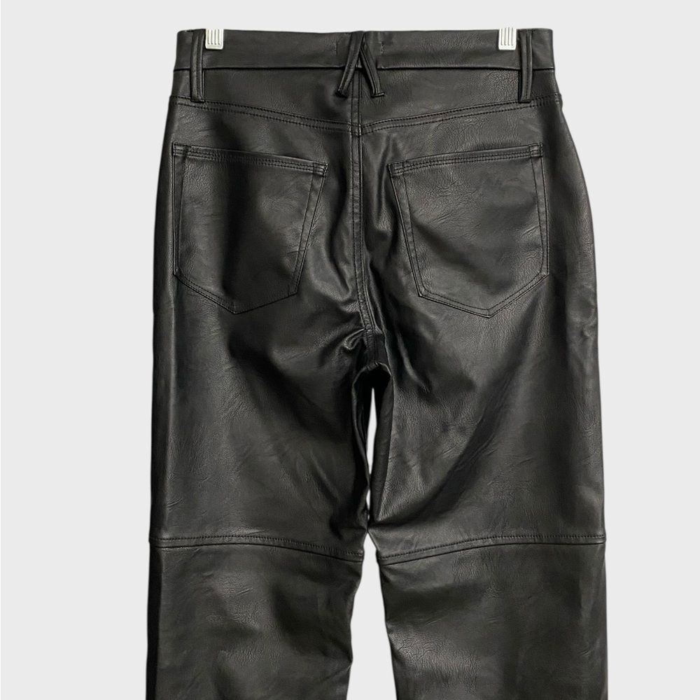 Good American Good Boy Faux Leather Pants Women's Size 6 Black Straight Leg - Picture 11 of 16